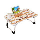SOGA Cute Dog Design Portable Bed Table Adjustable Foldable Bed Sofa Study Table Laptop Mini Desk with Drawer and Cup Slot Home Decor - Cafe Supply
