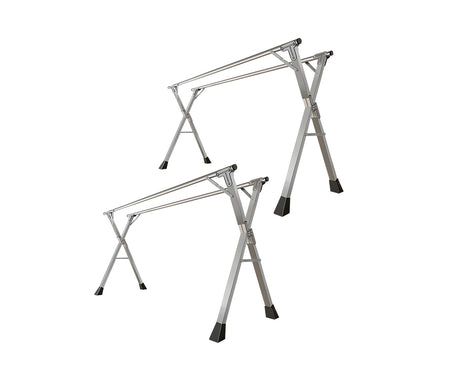 SOGA 2X 2.4m Portable Standing Clothes Drying Rack Foldable Space-Saving Laundry Holder Indoor Outdoor - Cafe Supply