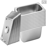 SOGA 12X Gastronorm GN Pan Full Size 1/3 GN Pan 20cm Deep Stainless Steel Tray With Lid - Cafe Supply