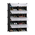 SOGA 8 Tier 2 Column Shoe Rack Organizer Sneaker Footwear Storage Stackable Stand Cabinet Portable Wardrobe with Cover - Cafe Supply