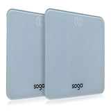 SOGA 2X 180kg Digital Fitness Weight Bathroom Gym Body Glass LCD Electronic Scales White - Cafe Supply
