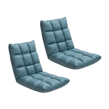 SOGA 2X Green Lounge Floor Recliner Adjustable Gaming Sofa Bed Foldable Indoor Outdoor Backrest Seat Home Office Decor - Cafe Supply