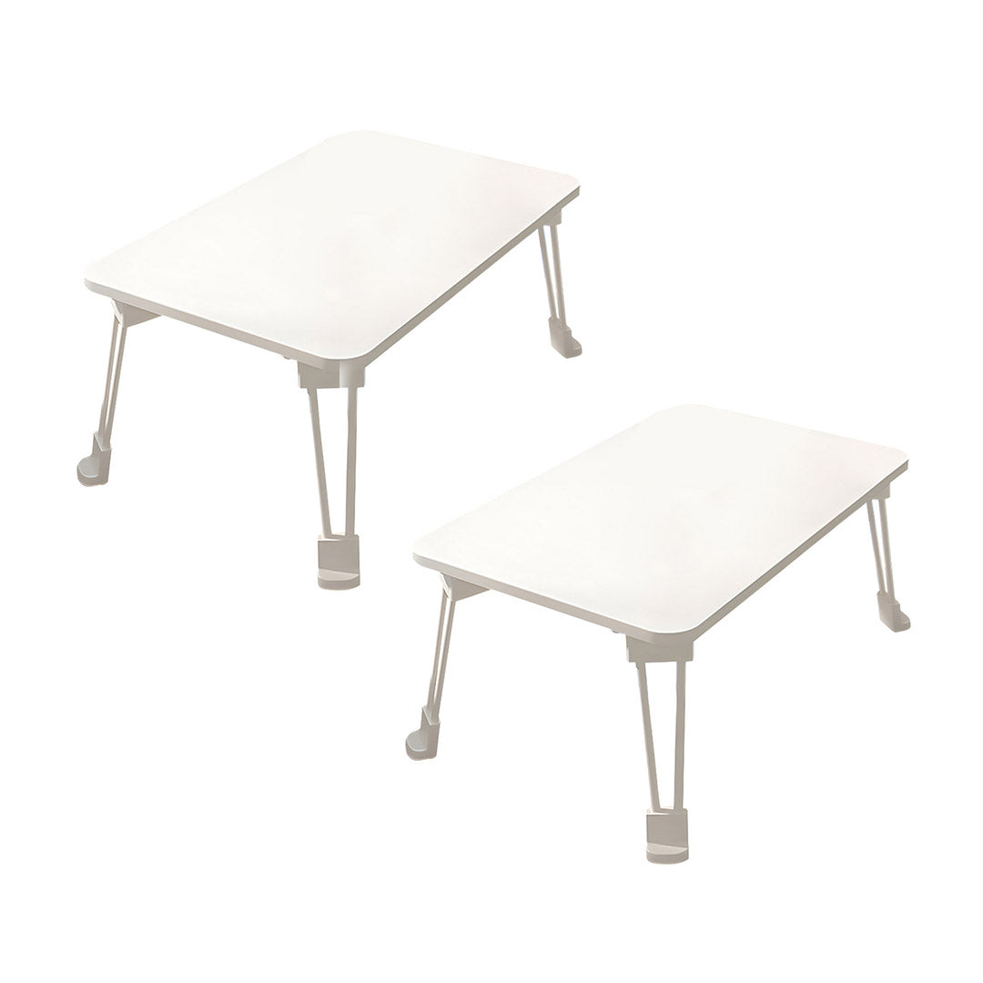 SOGA 2X White Portable Bed Table Adjustable Folding Mini Desk With Cup-Holder Home Decor - Cafe Supply