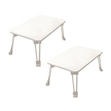 SOGA 2X White Portable Bed Table Adjustable Folding Mini Desk With Cup-Holder Home Decor - Cafe Supply