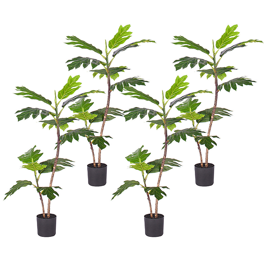 SOGA 4X 90cm 2-Trunk Artificial Natural Green Split-Leaf Philodendron Tree Fake Tropical Indoor Plant Home Office Decor - Cafe Supply