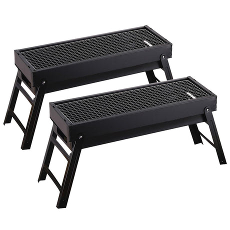 SOGA 2X 60cm Portable Folding Thick Box-type Charcoal Grill for Outdoor BBQ Camping - Cafe Supply