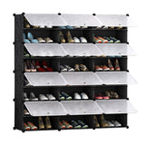 SOGA 8 Tier 3 Column Shoe Rack Organizer Sneaker Footwear Storage Stackable Stand Cabinet Portable Wardrobe with Cover - Cafe Supply