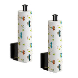 SOGA 2X Black Wall-Mounted Kitchen Roll Holder Organiser Space Saving Rack - Cafe Supply