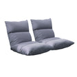 SOGA 2X Lounge Floor Recliner Adjustable Lazy Sofa Bed Folding Game Chair Grey - Cafe Supply