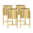 SOGA 4X 45CM Gold Metal Plant Stand with Flower Pot Holder Corner Shelving Rack Indoor Display - Cafe Supply