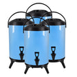 SOGA 4X 8L Stainless Steel Insulated Milk Tea Barrel Hot and Cold Beverage Dispenser Container with Faucet Blue - Cafe Supply