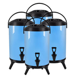 SOGA 4X 8L Stainless Steel Insulated Milk Tea Barrel Hot and Cold Beverage Dispenser Container with Faucet Blue - Cafe Supply
