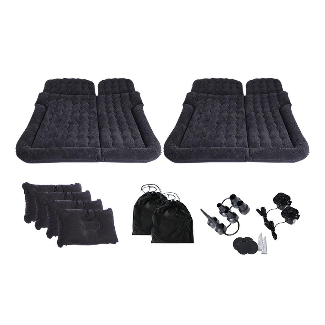 SOGA 2X Black Inflatable Car Boot Mattress Portable Camping Air Bed Travel Sleeping Essentials - Cafe Supply