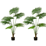 SOGA 2X 120cm Artificial Natural Green Fan Palm Tree Fake Tropical Indoor Plant Home Office Decor - Cafe Supply