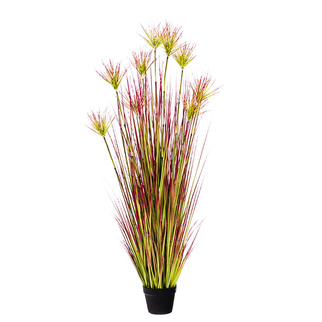 SOGA 150cm Purple-Red Artificial Indoor Potted Papyrus Plant Tree Fake Simulation Decorative - Cafe Supply
