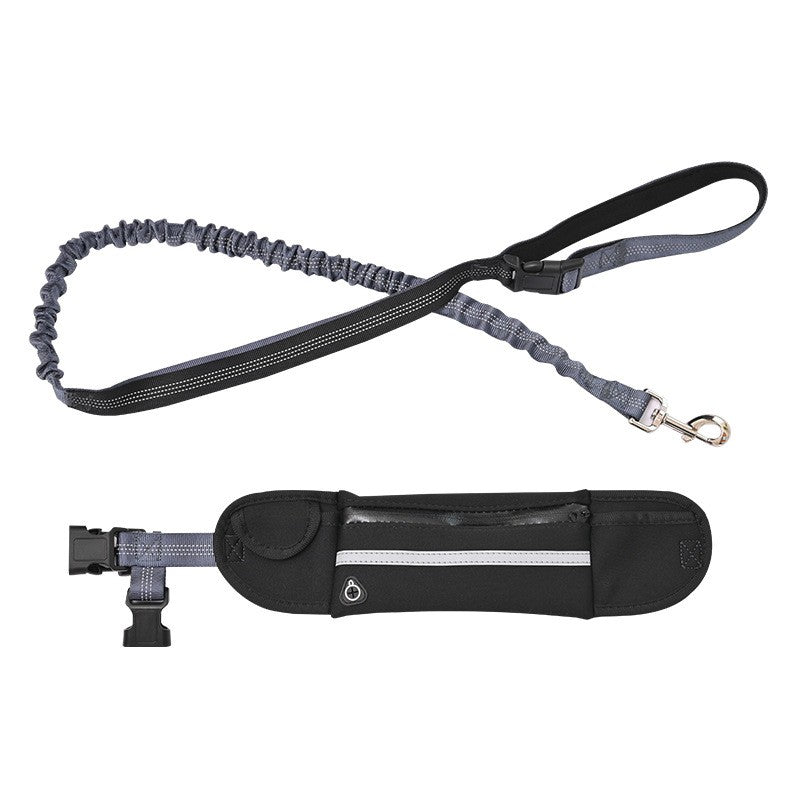 SOGA Black Adjustable Hands-Free Pet Leash Bag Dog Lead Walking Running Jogging Pet Essentials - Cafe Supply