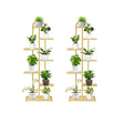 SOGA 2X 7 Tier 8 Pots Gold Metal Plant Stand Flowerpot Display Shelf Rack Indoor Home Office Decor - Cafe Supply
