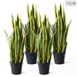 SOGA 4X 70cm Artificial Indoor Yellow Edge Tiger Piran Fake Decoration Tree Flower Pot Plant - Cafe Supply