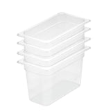 SOGA 200mm Clear Gastronorm GN Pan 1/3 Food Tray Storage Bundle of 4 - Cafe Supply