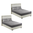 SOGA 2X  Grey 183cm Wide Mattress Cover Thick Quilted Stretchable Bed Spread Sheet Protector with Pillow Covers - Cafe Supply