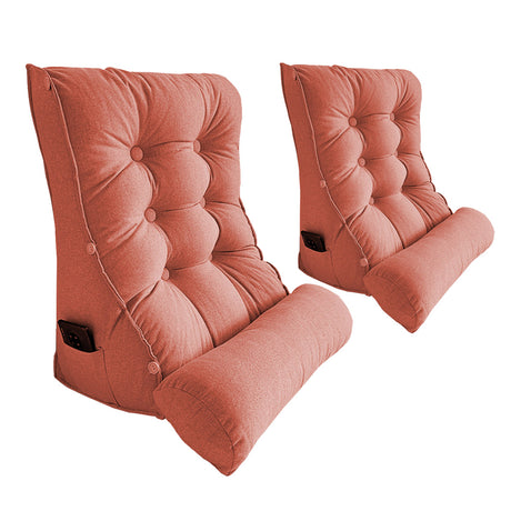 SOGA 2X 45cm Peach Triangular Wedge Lumbar Pillow Headboard Backrest Sofa Bed Cushion Home Decor - Cafe Supply