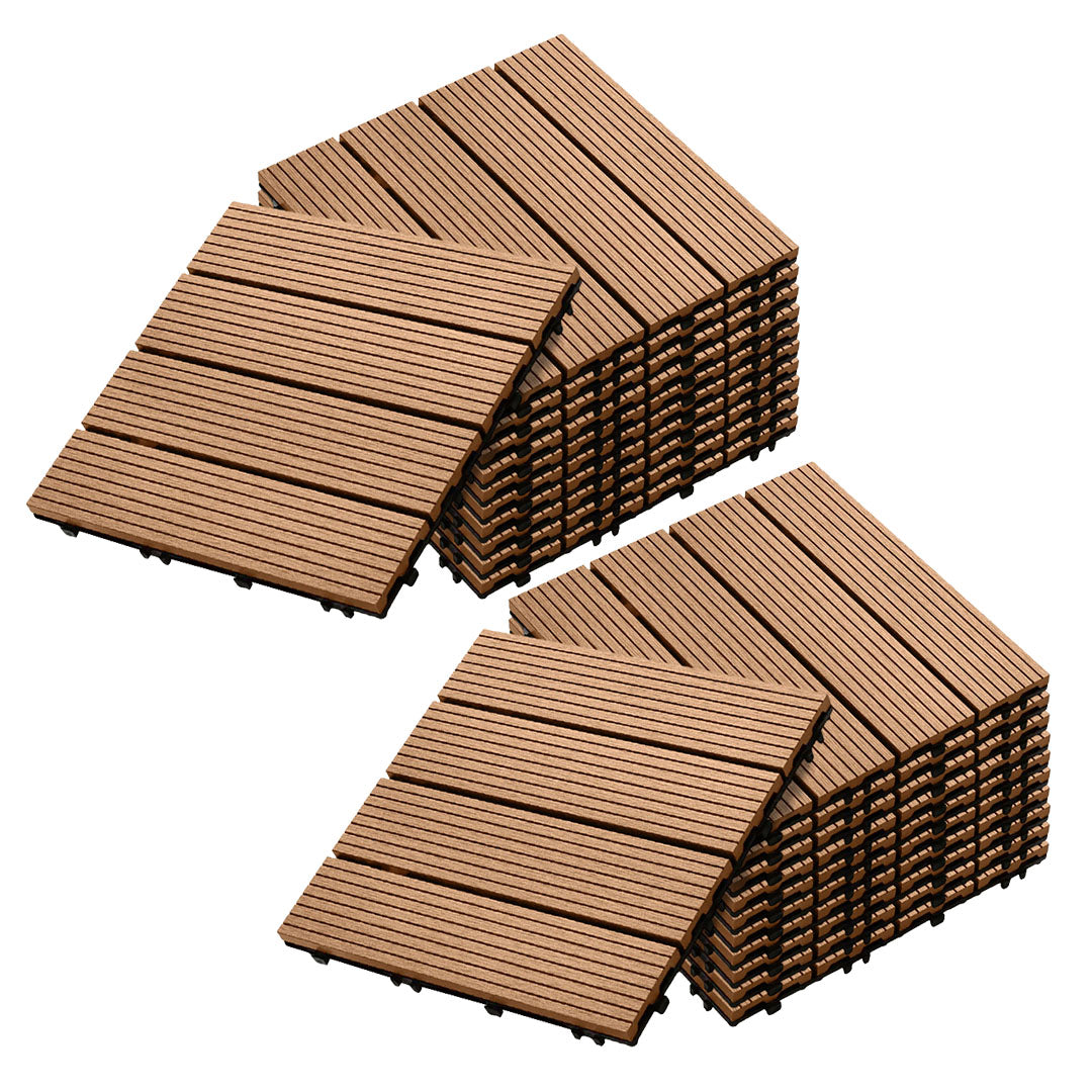 SOGA 2X 11 pcs Coffee DIY Wooden Composite Decking Tiles Garden Outdoor Backyard Flooring Home Decor - Cafe Supply