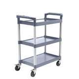 SOGA 3 Tier Food Trolley Portable Kitchen Cart Multifunctional Big Utility Service with wheels 830x420x950mm Gray - Cafe Supply