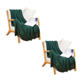 SOGA 2X Green Diamond Pattern Knitted Throw Blanket Warm Cozy Woven Cover Couch Bed Sofa Home Decor with Tassels - Cafe Supply