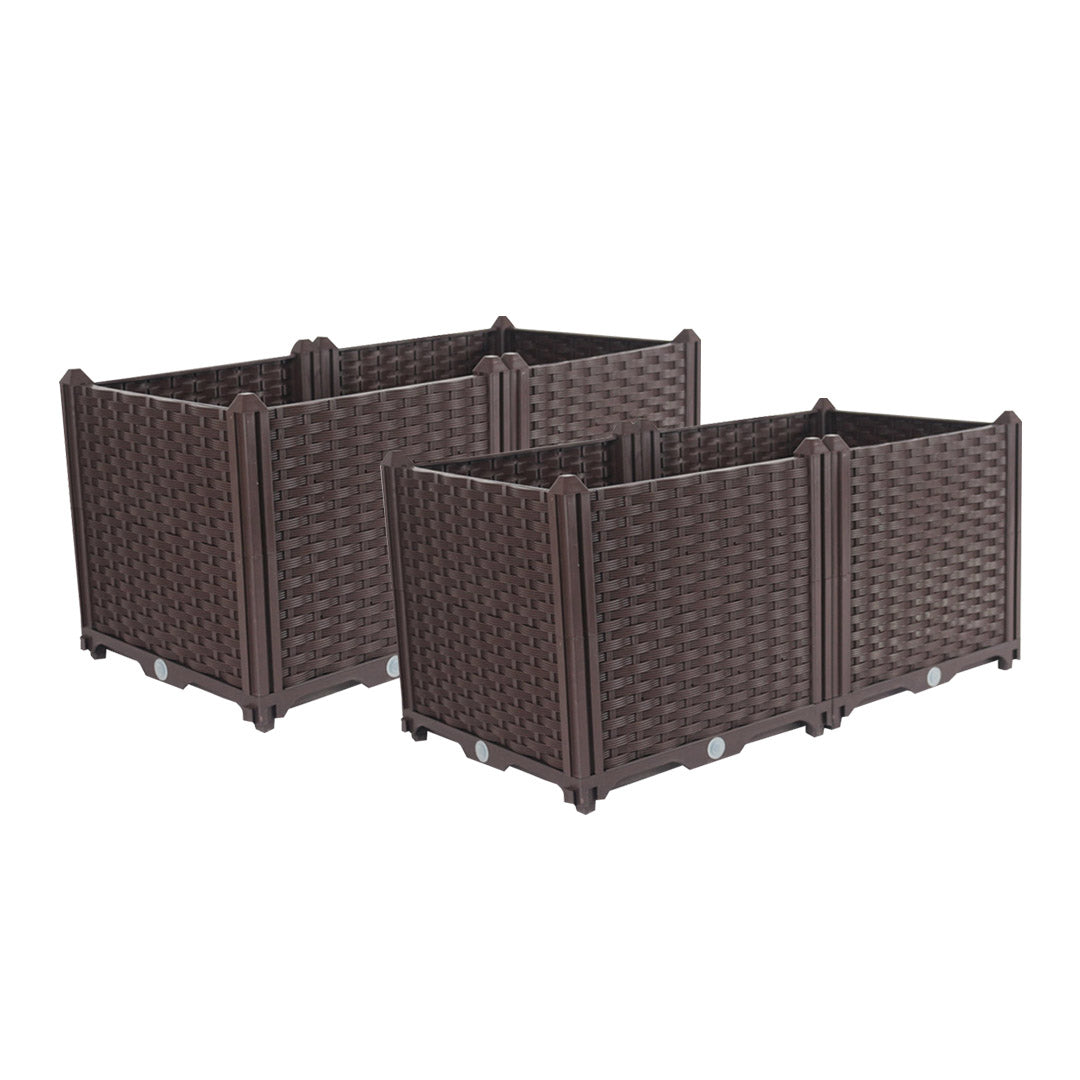 SOGA 2X 80cm Raised Planter Box Vegetable Herb Flower Outdoor Plastic Plants Garden Bed Deepen - Cafe Supply