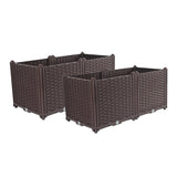 SOGA 2X 80cm Raised Planter Box Vegetable Herb Flower Outdoor Plastic Plants Garden Bed Deepen - Cafe Supply