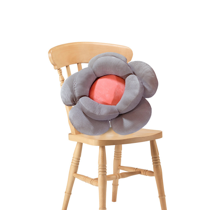 SOGA Grey Double Flower Shape Cushion Soft Bedside Floor Plush Pillow Home Decor - Cafe Supply
