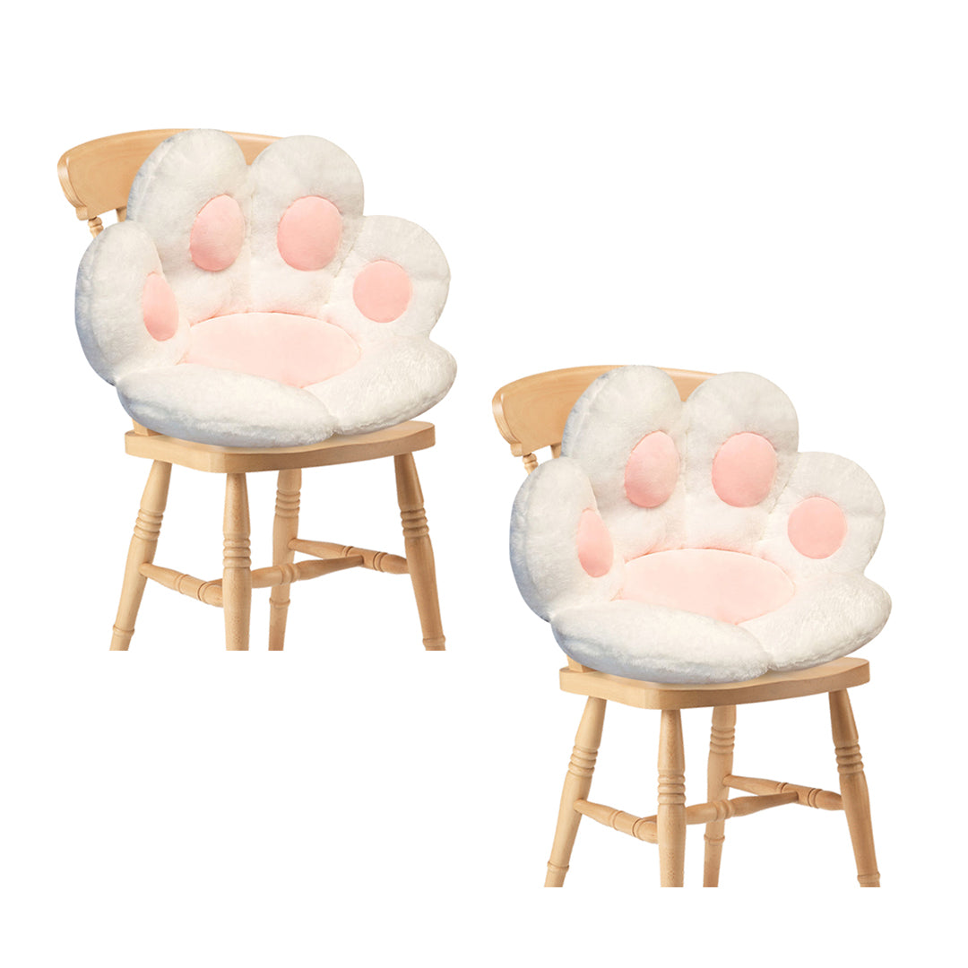 SOGA 2X White Paw Shape Cushion Warm Lazy Sofa Decorative Pillow Backseat Plush Mat Home Decor - Cafe Supply