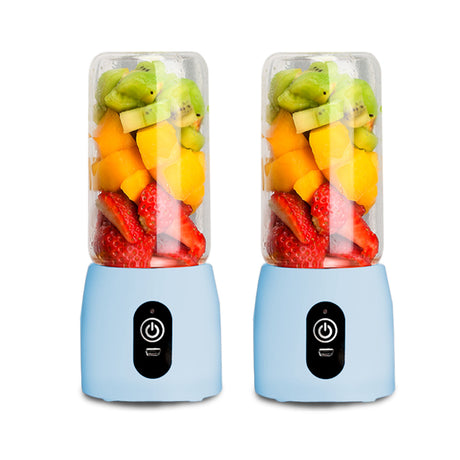 SOGA 2X Portable Mini USB Rechargeable Handheld Juice Extractor Fruit Mixer Juicer Blue - Cafe Supply