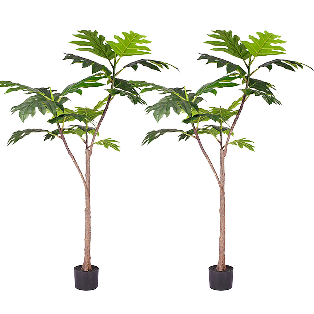 SOGA 2X 150cm Artificial Natural Green Split-Leaf Philodendron Tree Fake Tropical Indoor Plant Home Office Decor - Cafe Supply