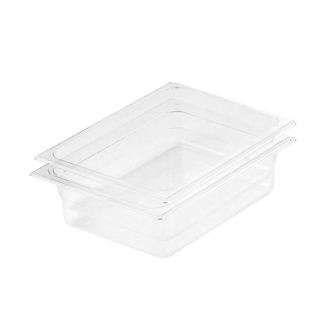 SOGA 100mm Clear Gastronorm GN Pan 1/2 Food Tray Storage Bundle of 2 - Cafe Supply