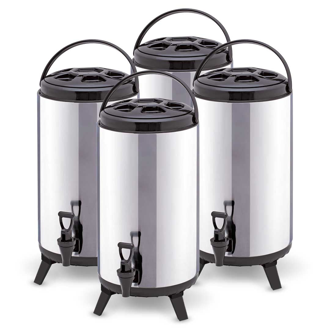 SOGA 4X 8L Portable Insulated Cold/Heat Coffee Tea Beer Barrel Brew Pot With Dispenser - Cafe Supply