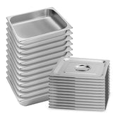 SOGA 12X Gastronorm GN Pan Full Size 1/2 GN Pan 6.5cm Deep Stainless Steel Tray with Lid - Cafe Supply