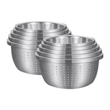 SOGA 2X Stainless Steel Nesting Basin Colander Perforated Kitchen Sink Washing Bowl Metal Basket Strainer Set of 5 - Cafe Supply