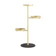 SOGA 3 Tier Gold Round Plant Stand Flowerpot Tray Display Living Room Balcony Metal Decorative Shelf - Cafe Supply