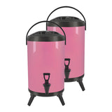 SOGA 2X 12L Stainless Steel Insulated Milk Tea Barrel Hot and Cold Beverage Dispenser Container with Faucet Pink - Cafe Supply