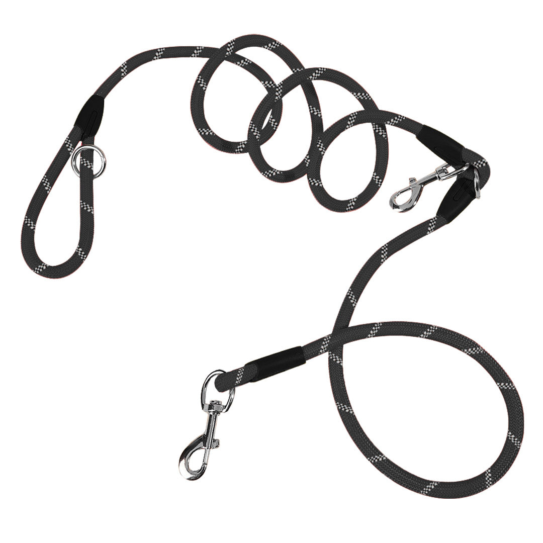 SOGA 220cm Multifunction Hands-Free Rope Pet Cat Dog Puppy Double Ended Leash for Walking Training Tracking Obedience Black - Cafe Supply