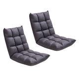 SOGA 2X Grey Lounge Floor Recliner Adjustable Gaming Sofa Bed Foldable Indoor Outdoor Backrest Seat Home Office Decor - Cafe Supply