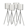 SOGA 4X 70cm Tripod Flower Pot Plant Stand with White Flowerpot Holder Rack Indoor Display - Cafe Supply