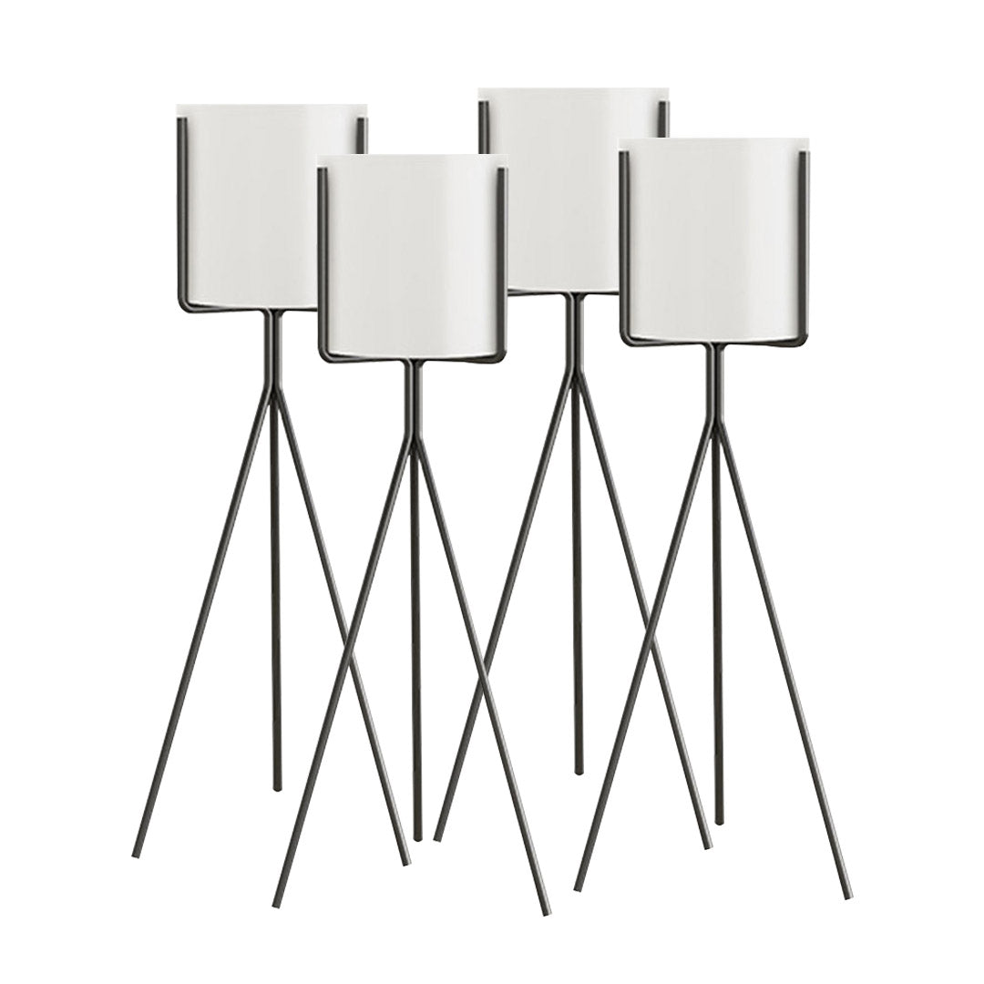 SOGA 4X 70cm Tripod Flower Pot Plant Stand with White Flowerpot Holder Rack Indoor Display - Cafe Supply