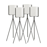SOGA 4X 70cm Tripod Flower Pot Plant Stand with White Flowerpot Holder Rack Indoor Display - Cafe Supply
