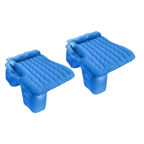 SOGA 2X Blue Ripple Inflatable Car Mattress Portable Camping Air Bed Travel Sleeping Kit Essentials - Cafe Supply