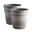 SOGA 2X 37cm Rock Grey Round Resin Tapered Plant Flower Pot in Cement Pattern Planter Cachepot for Indoor Home Office - Cafe Supply