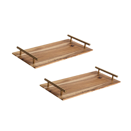 SOGA 2X 36cm Brown Rectangle Wooden Acacia Food Serving Tray Charcuterie Board Centerpiece  Home Decor - Cafe Supply