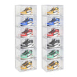 SOGA 2X 6 Tier Transparent Portable Shoe Organiser Sneaker Footwear Folding Plastic Bin Stackable Storage Box with Magnetic Door - Cafe Supply
