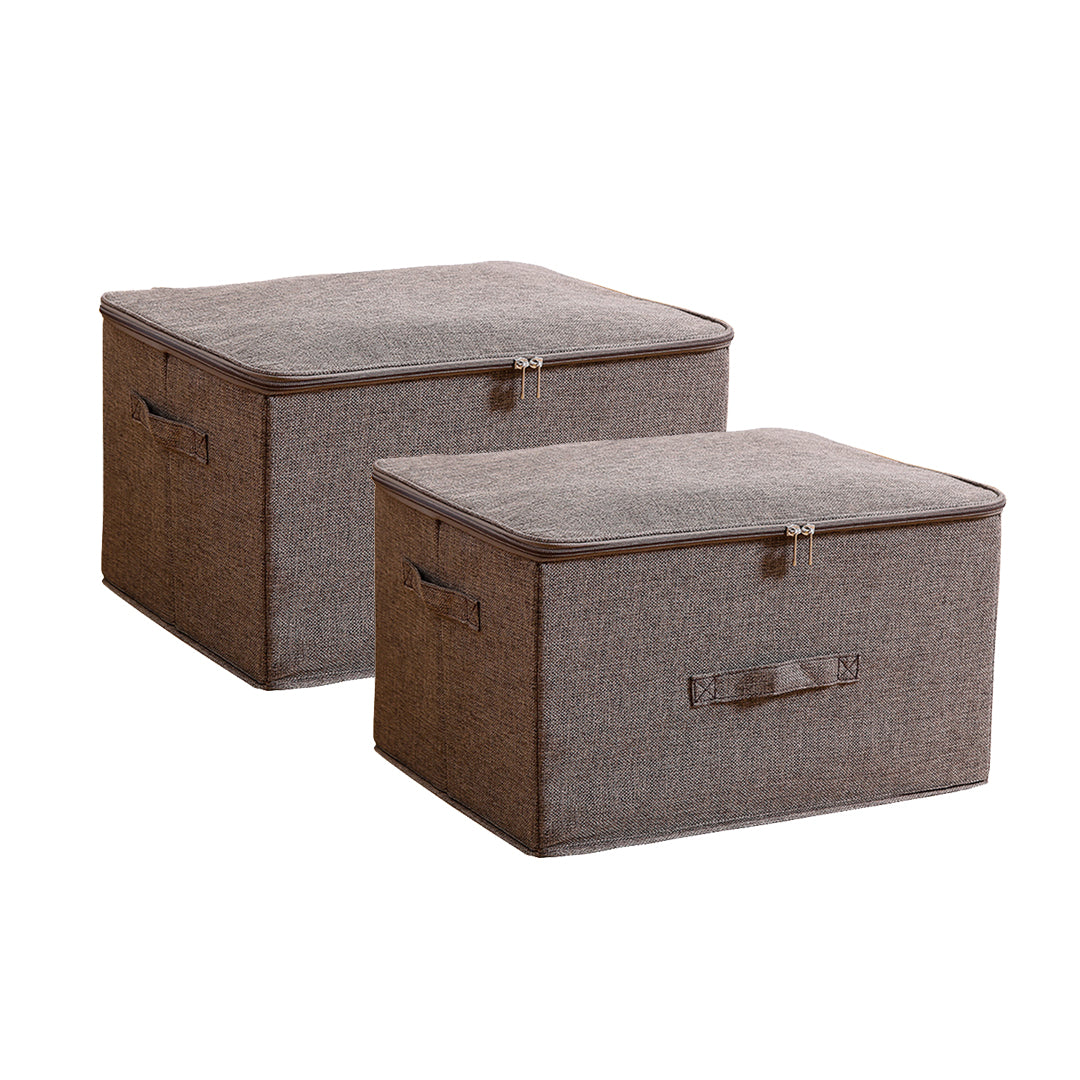 SOGA 2X Coffee Large Portable Double Zipper Storage Box Moisture Proof Clothes Basket Foldable Home Organiser - Cafe Supply